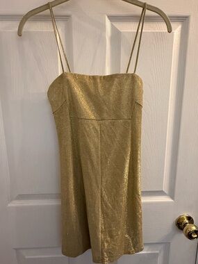 Gold Sparkle Spaghetti-Strap Dress